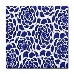 Blue And White Flower Background Tile Coasters by Nexatart