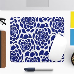 Blue And White Flower Background Large Mousepads by Nexatart