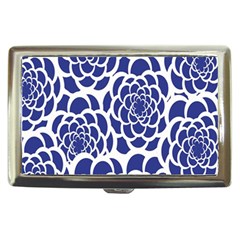 Blue And White Flower Background Cigarette Money Cases by Nexatart