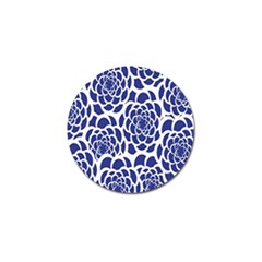 Blue And White Flower Background Golf Ball Marker by Nexatart