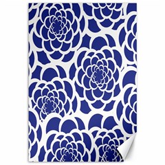 Blue And White Flower Background Canvas 12  X 18   by Nexatart