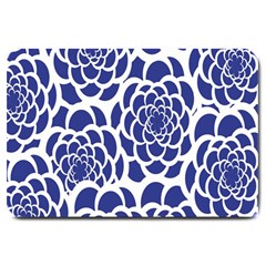 Blue And White Flower Background Large Doormat  by Nexatart