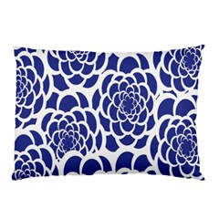 Blue And White Flower Background Pillow Case by Nexatart