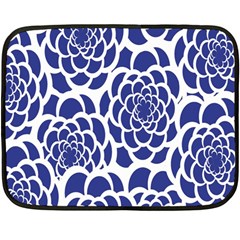 Blue And White Flower Background Fleece Blanket (mini) by Nexatart