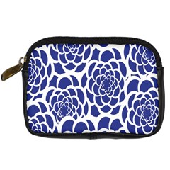 Blue And White Flower Background Digital Camera Cases by Nexatart