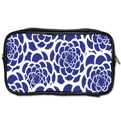 Blue And White Flower Background Toiletries Bags 2-side by Nexatart