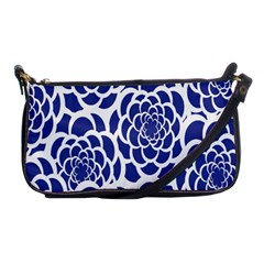 Blue And White Flower Background Shoulder Clutch Bags by Nexatart