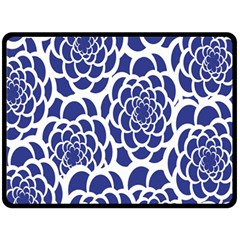 Blue And White Flower Background Fleece Blanket (large)  by Nexatart