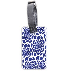 Blue And White Flower Background Luggage Tags (one Side)  by Nexatart