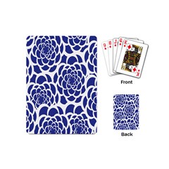 Blue And White Flower Background Playing Cards (mini)  by Nexatart