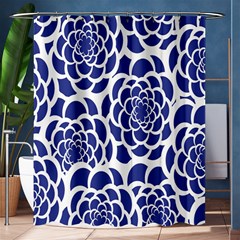 Blue And White Flower Background Shower Curtain 60  X 72  (medium)  by Nexatart