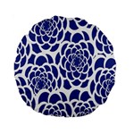 Blue And White Flower Background Standard 15  Premium Round Cushions Front