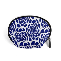 Blue And White Flower Background Accessory Pouches (small)  by Nexatart