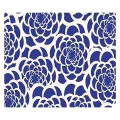 Blue And White Flower Background Double Sided Flano Blanket (small)  by Nexatart