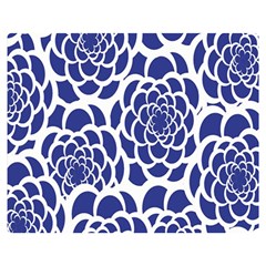 Blue And White Flower Background Double Sided Flano Blanket (medium)  by Nexatart