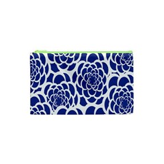 Blue And White Flower Background Cosmetic Bag (xs)