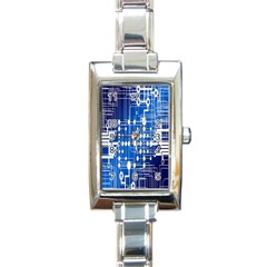 Board Circuits Trace Control Center Rectangle Italian Charm Watch by Nexatart