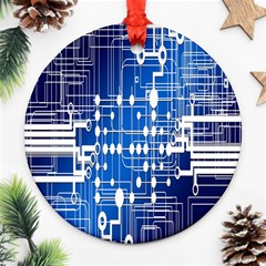 Board Circuits Trace Control Center Ornament (round) by Nexatart