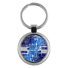 Board Circuits Trace Control Center Key Chains (round)  by Nexatart