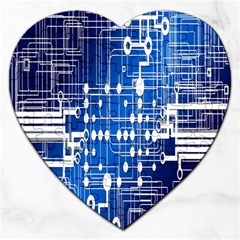 Board Circuits Trace Control Center Jigsaw Puzzle (heart) by Nexatart