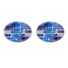 Board Circuits Trace Control Center Cufflinks (oval) by Nexatart