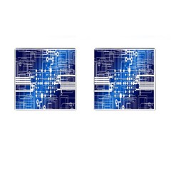 Board Circuits Trace Control Center Cufflinks (square) by Nexatart