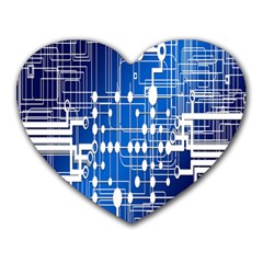 Board Circuits Trace Control Center Heart Mousepads by Nexatart