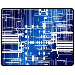 Board Circuits Trace Control Center Fleece Blanket (medium)  by Nexatart