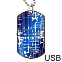 Board Circuits Trace Control Center Dog Tag Usb Flash (one Side) by Nexatart