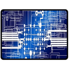 Board Circuits Trace Control Center Double Sided Fleece Blanket (large)  by Nexatart