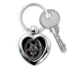 Bord Edge Wheel Tire Black Car Key Chains (heart)  by Nexatart