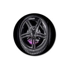 Bord Edge Wheel Tire Black Car Rubber Round Coaster (4 Pack)  by Nexatart