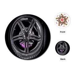 Bord Edge Wheel Tire Black Car Playing Cards (round)  by Nexatart