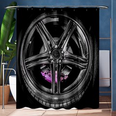 Bord Edge Wheel Tire Black Car Shower Curtain 60  X 72  (medium)  by Nexatart