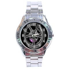 Bord Edge Wheel Tire Black Car Stainless Steel Analogue Watch by Nexatart