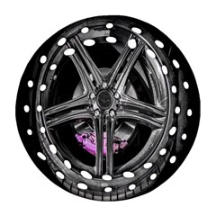 Bord Edge Wheel Tire Black Car Round Filigree Ornament (two Sides) by Nexatart