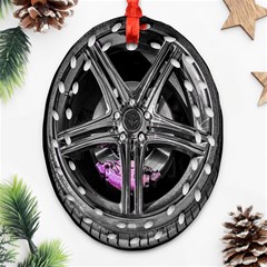 Bord Edge Wheel Tire Black Car Ornament (oval Filigree) by Nexatart