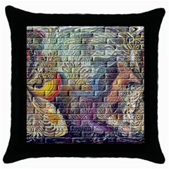 Brick Of Walls With Color Patterns Throw Pillow Case (black) by Nexatart