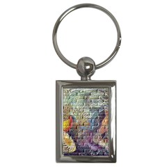 Brick Of Walls With Color Patterns Key Chains (rectangle)  by Nexatart