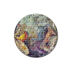 Brick Of Walls With Color Patterns Magnet 3  (round) by Nexatart