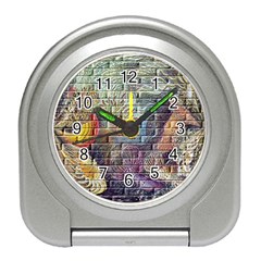 Brick Of Walls With Color Patterns Travel Alarm Clocks