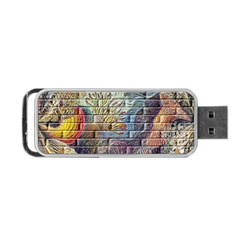 Brick Of Walls With Color Patterns Portable Usb Flash (one Side) by Nexatart