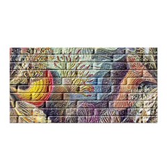 Brick Of Walls With Color Patterns Satin Wrap by Nexatart