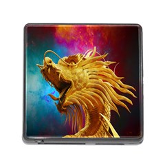 Broncefigur Golden Dragon Memory Card Reader (square) by Nexatart