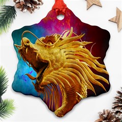 Broncefigur Golden Dragon Ornament (snowflake) by Nexatart