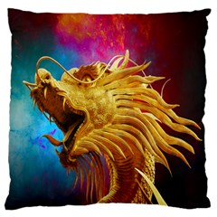 Broncefigur Golden Dragon Standard Flano Cushion Case (two Sides) by Nexatart