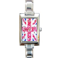 British Flag Abstract Rectangle Italian Charm Watch by Nexatart