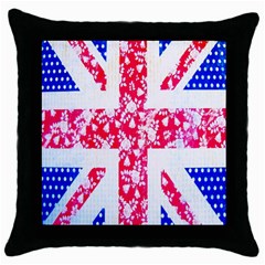 British Flag Abstract Throw Pillow Case (black) by Nexatart