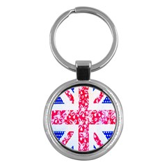 British Flag Abstract Key Chains (round)  by Nexatart