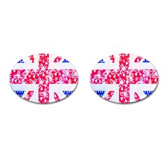 British Flag Abstract Cufflinks (oval) by Nexatart